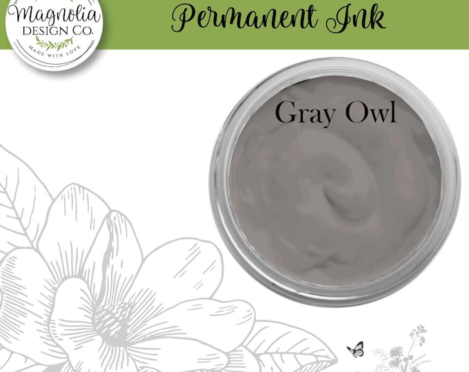 Gray Owl Permanent Ink-Magnolia Design Co-Permanent Ink for Stencils-Permanent Ink for Fabrric-Chalk Art-DIY-Craft Supplies