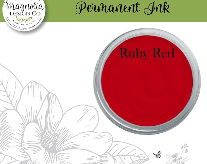 Ruby Red Permanent Ink-Magnolia Design Co-Permanent Ink for Stencils-Permanent Ink for Fabrric-Chalk Art-DIY-Craft Supplies