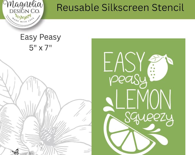Easy Peasy-Magnolia Design Co-5" X 7" Reusable Silkscreen Stencil-Chalk Art-DIY-Craft Supplies