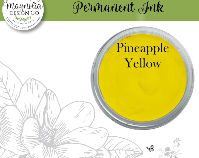 Pineapple Yellow Permanent Ink-Magnolia Design Co-Permanent Ink for Stencils-Permanent Ink for Fabrric-Chalk Art-DIY-Craft Supplies