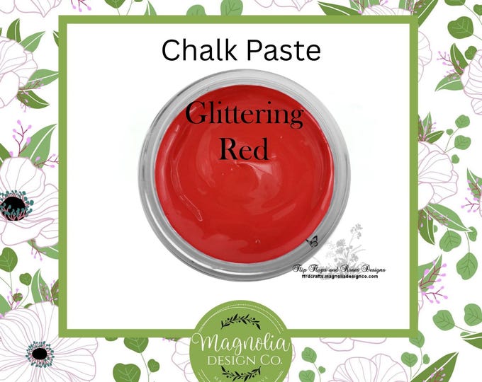 Glittering Red Chalk Paste-Magnolia Design Co-Chalk Paste for Stencils-Chalk Art-DIY-Craft Supplies