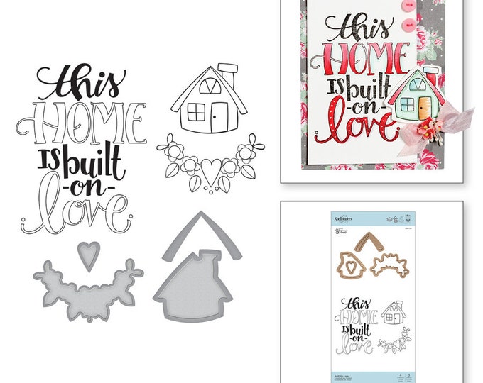 Spellbinders Built On Love Stamp and Die Set Sew Sweet Collection by Tammy Tutterow SDS-121