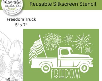 Freedom Truck-Magnolia Design Co-5" X 7" Reusable Silkscreen Stencil-Chalk Art-DIY-Craft Supplies
