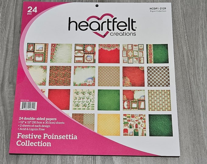 Heartfelt Creations Festive Poinsettia Collection 12" x 12" HCDP1-2129