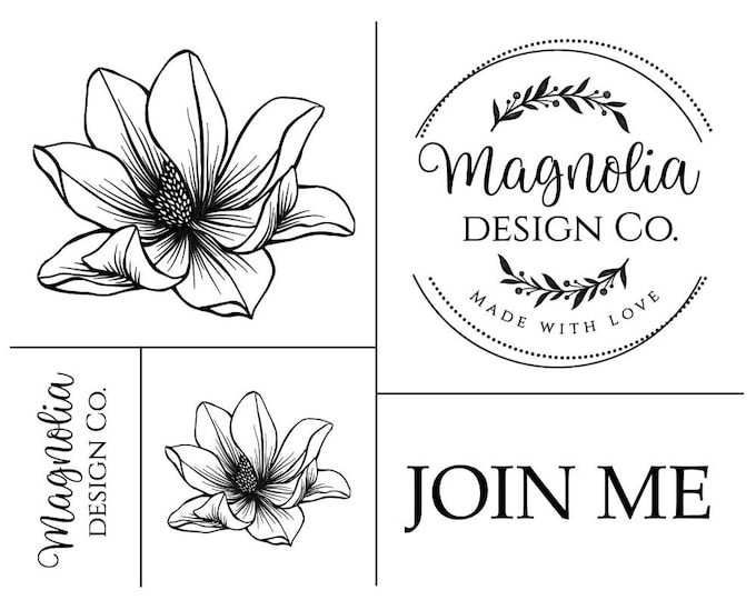 Magnolia Design Co-Magnolia Logo-Reusable Adhesive Silkscreen Stencil 8.5" X 11"-Chalk Art DIY