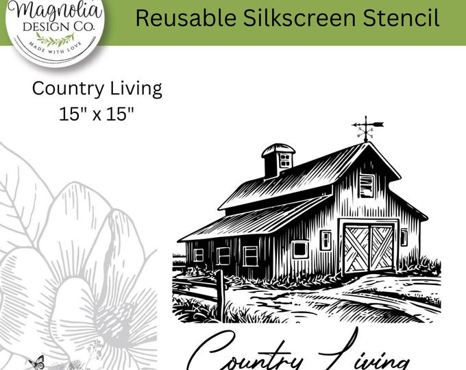 Country Living-Magnolia Design Co-15" X 15" Reusable Silkscreen Stencil-Chalk Art-DIY-Craft Supplies
