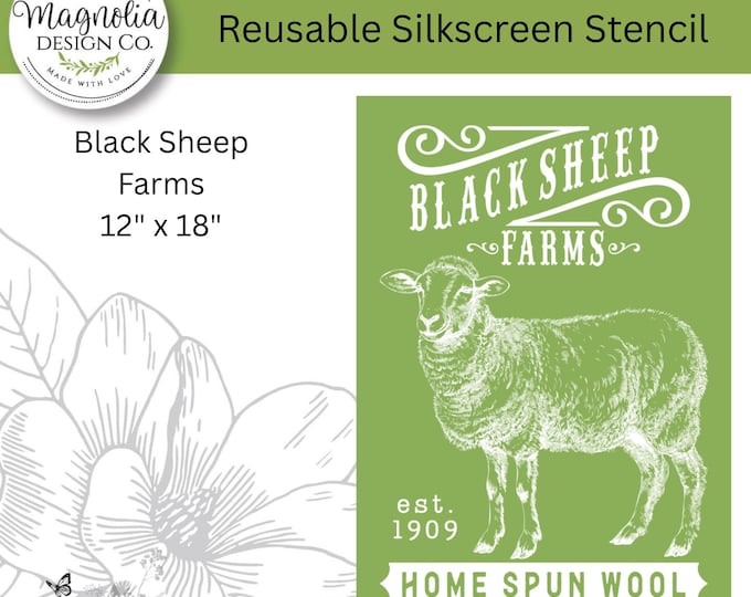 Black Sheep Farms-Magnolia Design Co-12" X 18" Reusable Silkscreen Stencil-Chalk Art-DIY-Craft Supplies