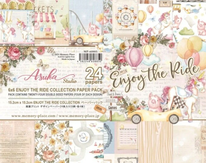 Asuka Studio Enjoy the Ride Collection Paper Pack 6"X6" 24/Pkg-6 Designs/4 Each MP-60885