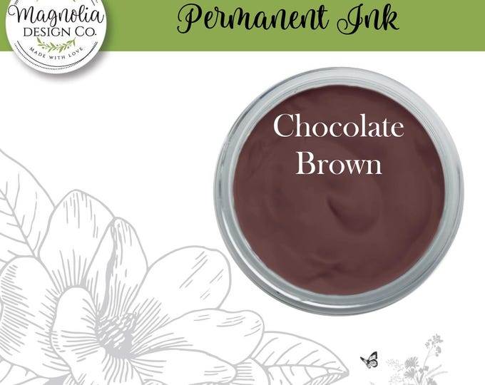 Chocolate Brown Permanent Ink-Magnolia Design Co-Permanent Ink for Stencils-Permanent Ink for Fabrric-Chalk Art-DIY-Craft Supplies