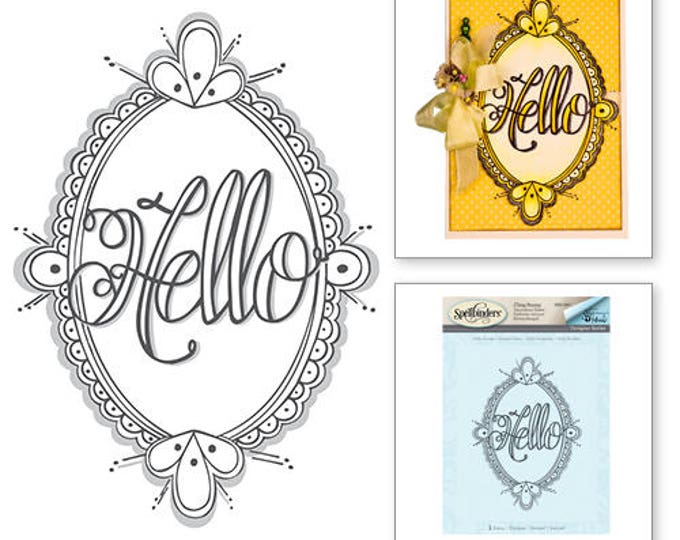 Spellbinders Hello Ornate 3d Shading Stamp from the Happy Grams #2 Collection by Tammy Tutterow DSC-041