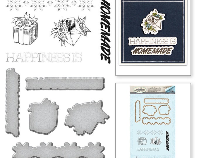 Spellbinders Happiness Handmade by Stephanie Low Stamp and Die Set SDS-076