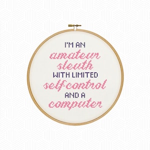 MUSTER | &#39;Amateur Sleuth&#39; Grace & Frankie Kreuzstich Stickvorlage PDF