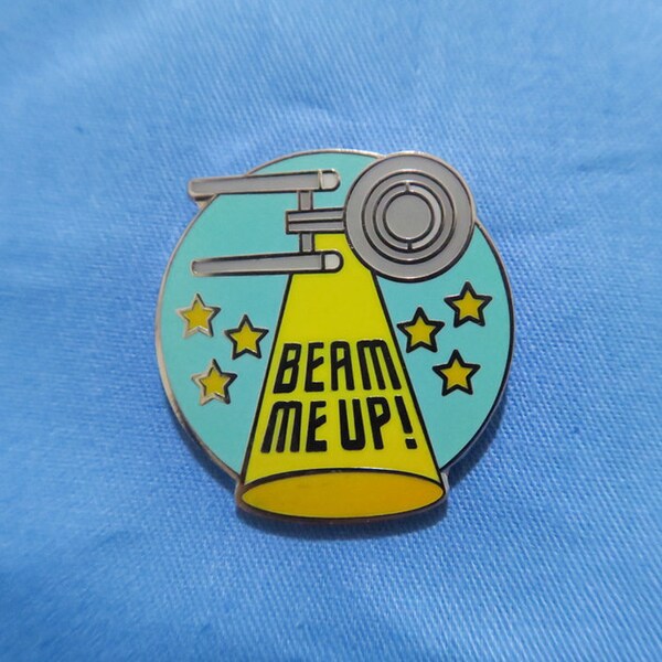 Insignia de pin de esmalte duro 'Beam Me Up' de Star Trek