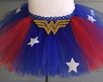 Wonder Woman Tutu Toddler Girl - Toddler Wonder Woman Tutu - Wonder Woman Inspired Tutu - Wonder Woman Skirt -  Toddler Wonder Woman Costume
