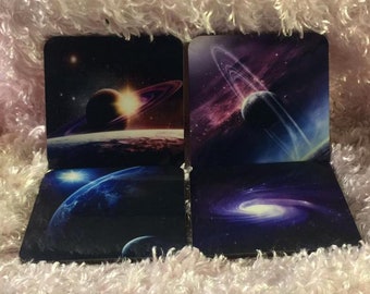 Coaster Set, Solar System Coaster Set, Planet Gift, Planet Lover, Space Lover, Planet Coaster, Stars Coaster, Unique Gift, Cheap Gift