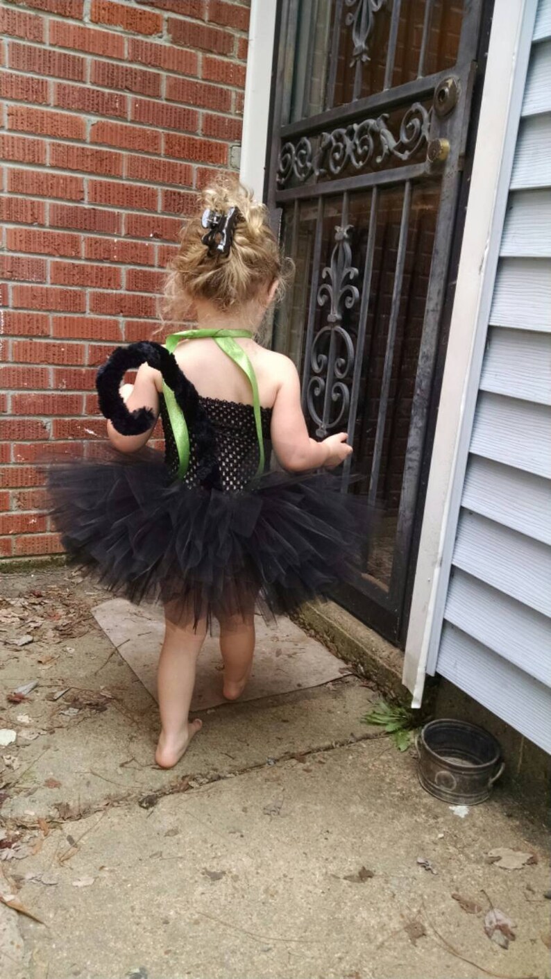 Halloween Toddler Costume Black Tutu Dress Black Cat Toddler Costume Black Cat Costume Tutu Dress including tail and clip on ears