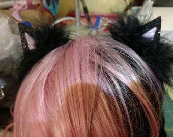Kitty Cat Ears - Clip on Cat Ears - Cat Ears - Cat Ear Clips - Cat Costume - Kitty Costume Ears - Black Cat Ears - Cat Ear Barrettes