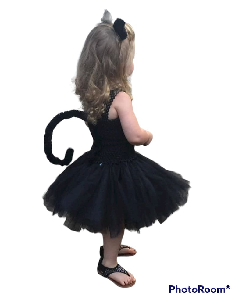 Black Cat Tail and Ears - Child Sized - Black Cat Costume - Girls Black ...