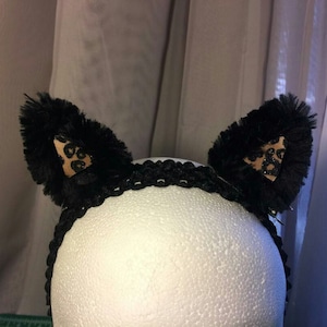 Leopard Kitty Cat Ears - Clip on Cat Ears - Cat Ears - Cat Ear Clips - Cat Costume - Kitty Costume Ears - Black Cat Ears - Cat Ear Barrettes