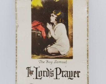 The Lord's Prayer book mark, The boy Samuel book mark, vintage Christian collectible gift, religious collectable, bible book mark