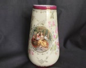 Antique Oscar Schlegelmilch porcelain vase, ST Kilian Germany bud vase, pink floral vintage collectible home decor