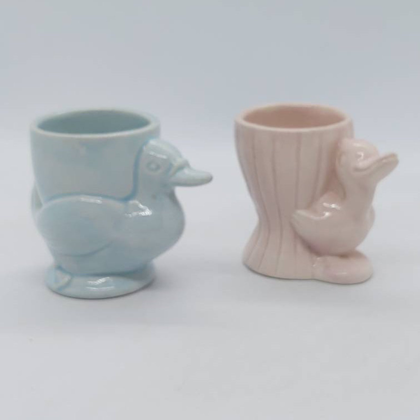 Vintage Ceramic Duck Egg Cup Novelty Egg Cup Pink Duckling Etsy