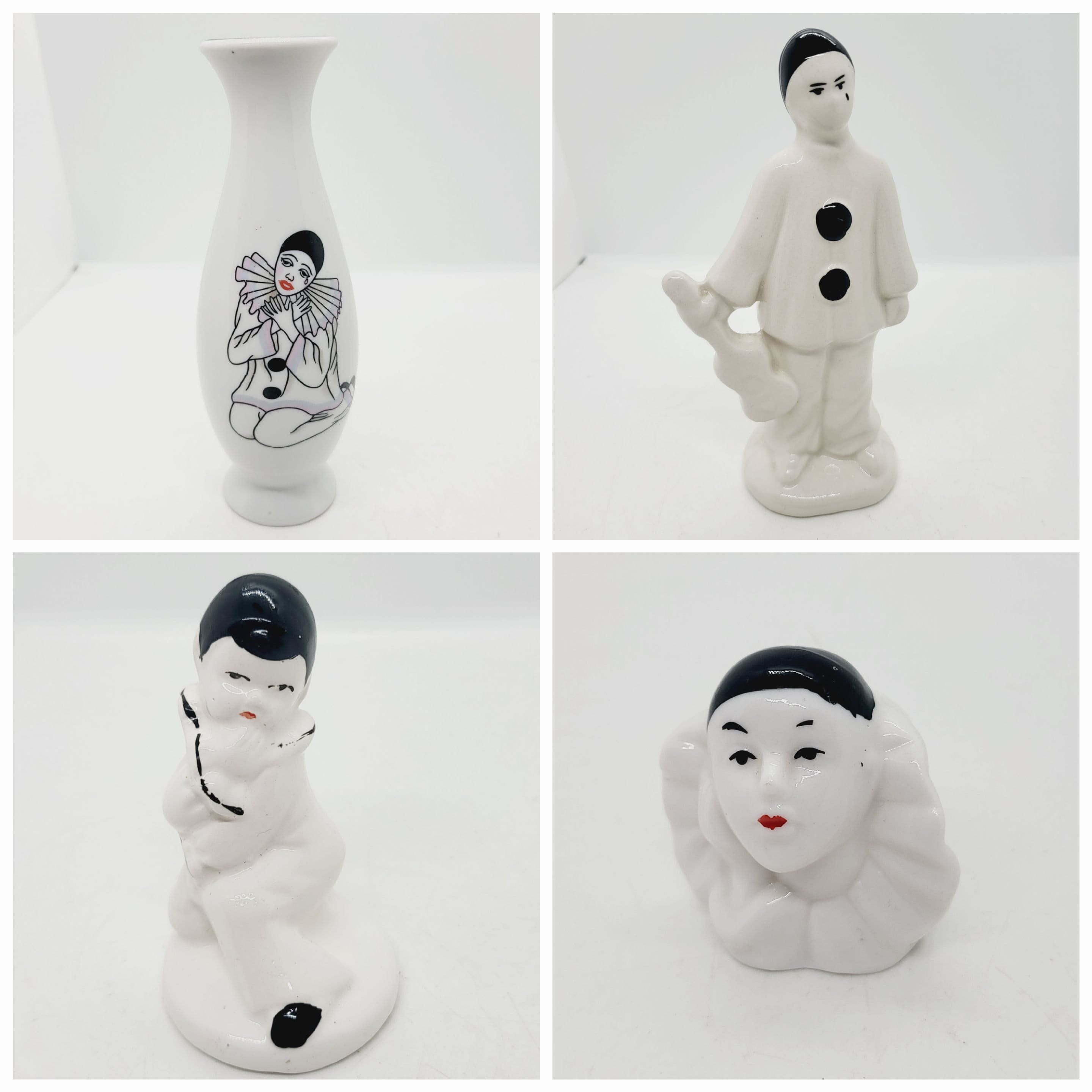 PIERROT Dictators Circus Ⅶ-deformed BUD- Pierrot Figurine, French Clown Ornament, Bud Vase, Small