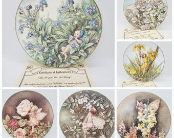 Fairy Plate, A festival of Flower fairies by Cicely Mary Barker, floral vintage display Collectible, replacement piece, Fairy lovers gift