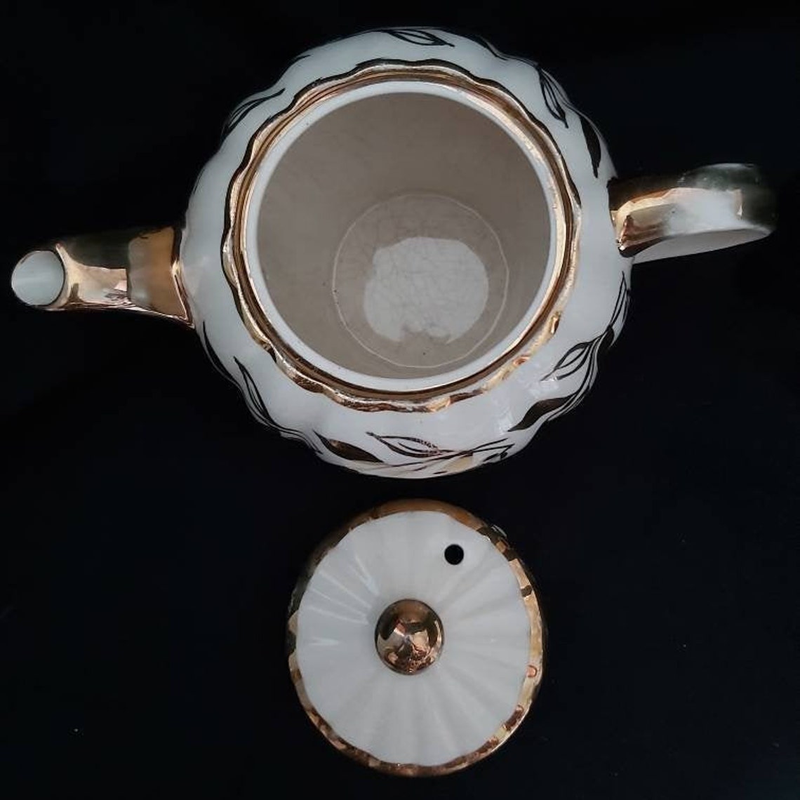 Sudlow teapot set cream and gold tea set teapot coffee pot Etsy