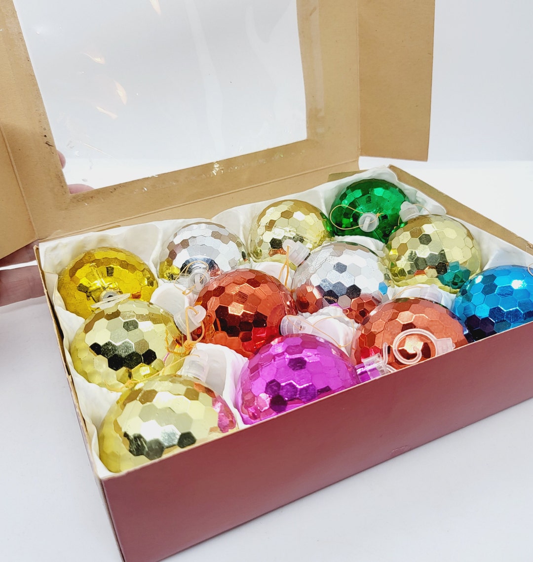 Disco Ball Baubles Boxed Christmas Tree Ornaments Mirror Etsy UK