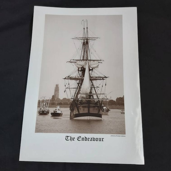 Replica Captain Cook Endeavour ship Boston England Limited edition 1994 photograph print The Endeavour Photograph Replica Captain Cook Endeavour ship Boston England Limited edition 1994 photograph print The Endeavour Photograph