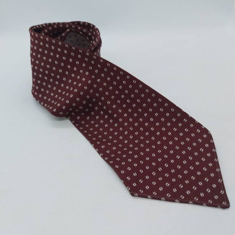 Vintage St Michael burgundy coffee bean spotty tie mens suit | Etsy