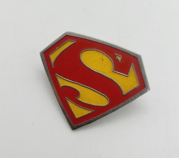 1970's enamel pin badge, Choose Superman, Rare Ro… - image 5