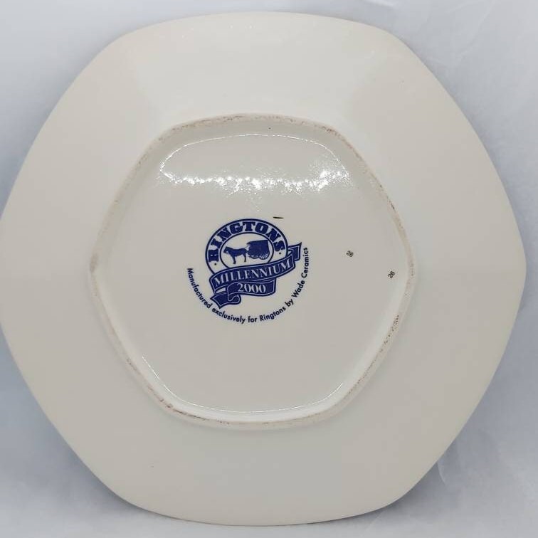 Vintage Ringtons Millennium Plate: Blue & White Castle Design