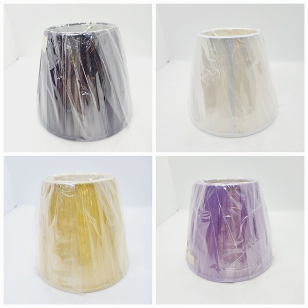 Candle clip on lamp shade, silk string small table lamp, wall sconce, yellow, white, purple or lilac light shade, home lighting design