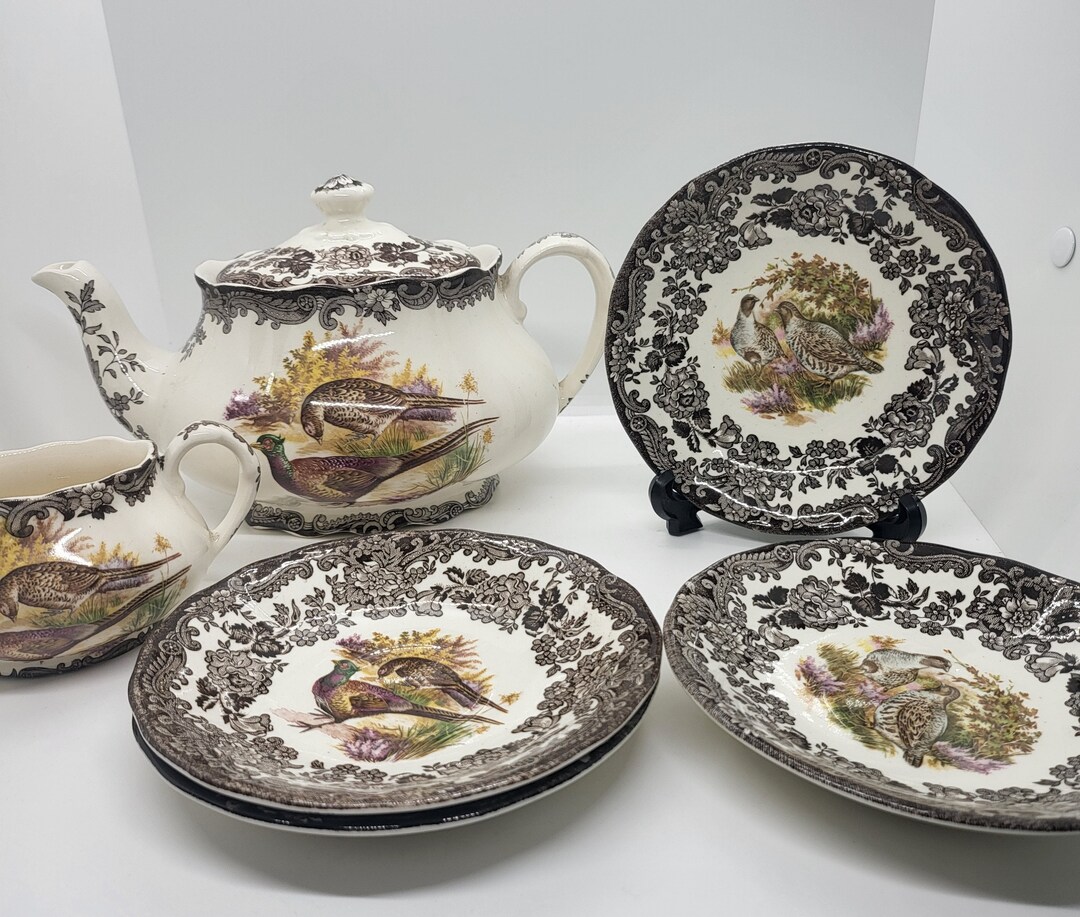 Palissy Game Series Pottery Teapot Milk Jug or Saucer Etsy