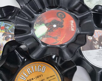 Upcycled Vinyl Record Bowl: Rock Music Lover Gift.