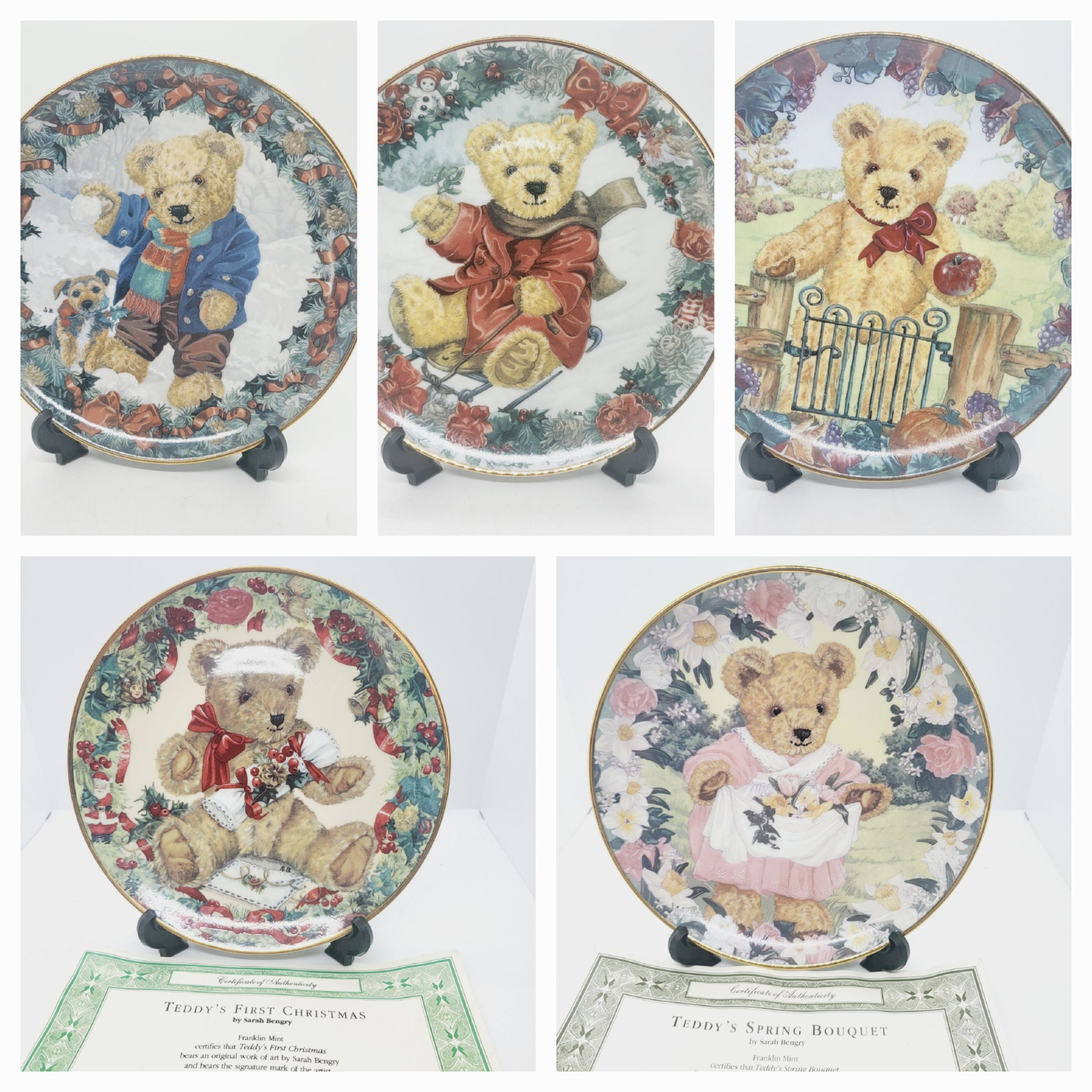 Franklin Mint Teddy Bear Plate Collection - Etsy
