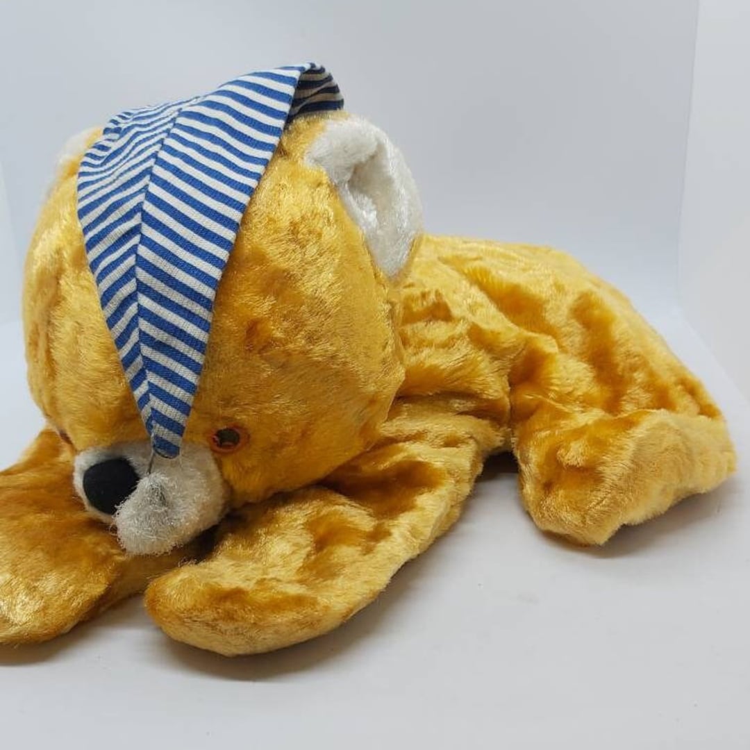 Teddy Bear Pyjama Case, Gold Faux Fur Teddy Bear Nightdress Case, Plush ...