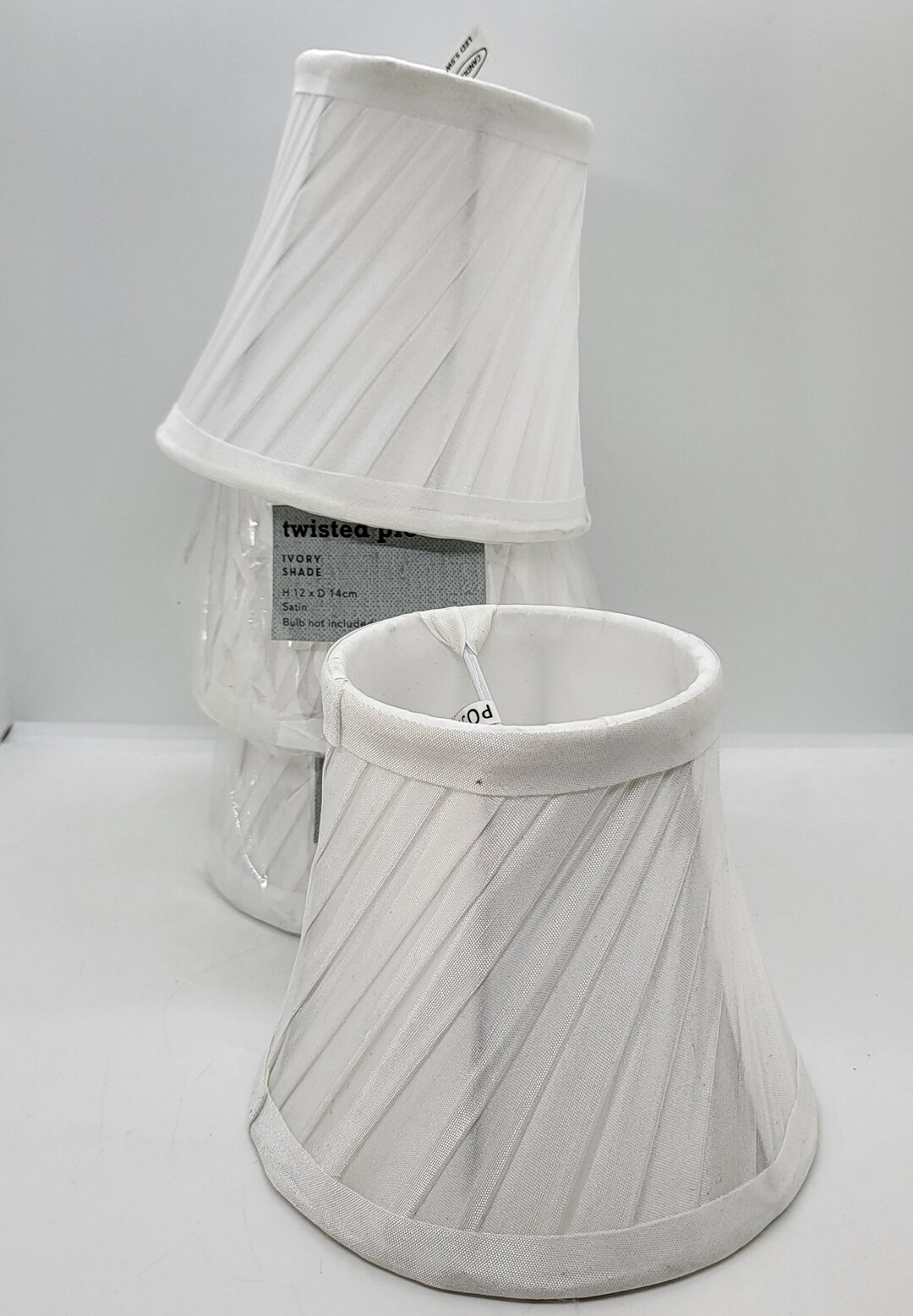 Candle Clip Lamp Shade, Twisted Pleat White Ivory Clip on Table Lamp Shade, Wall Sconce