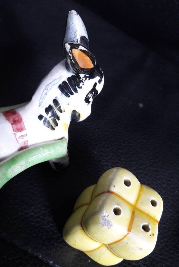 Donkey cruet set salt and pepper pot pony cart 1960's Etsy