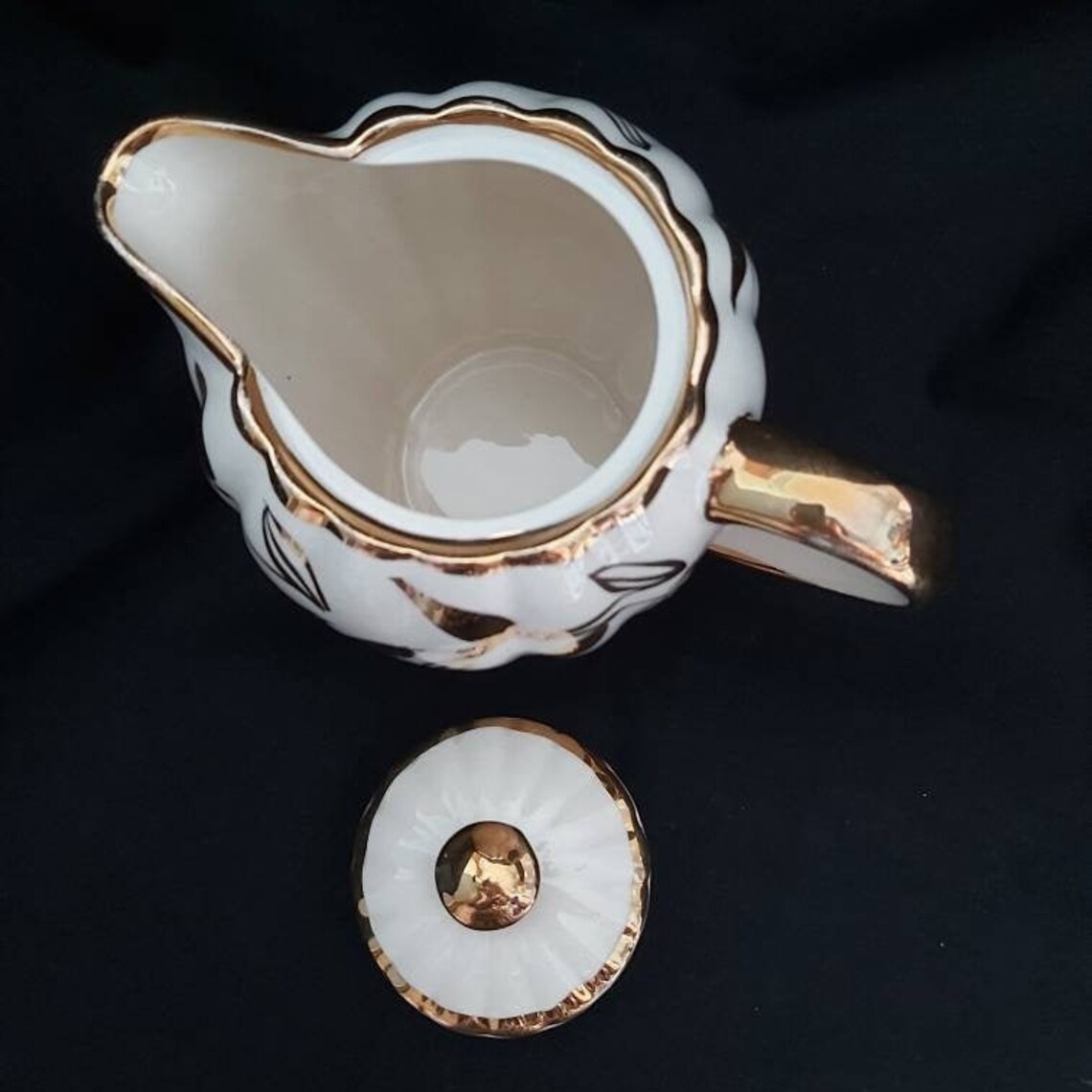 Sudlow teapot set cream and gold tea set teapot coffee pot Etsy