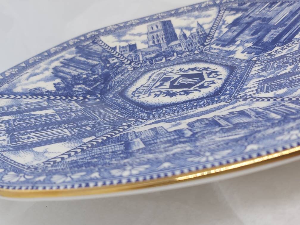 Vintage Ringtons Millennium Plate: Blue & White Castle Design