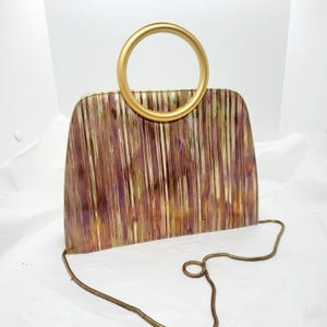 Gold, Kupfer, Bronze Handtasche, abnehmbare lange, Umhängetasche, kurze Handgelenk Ring behandelt Tasche, Retro-Stil Abend Geldbörse, Vintage Modegeschenk