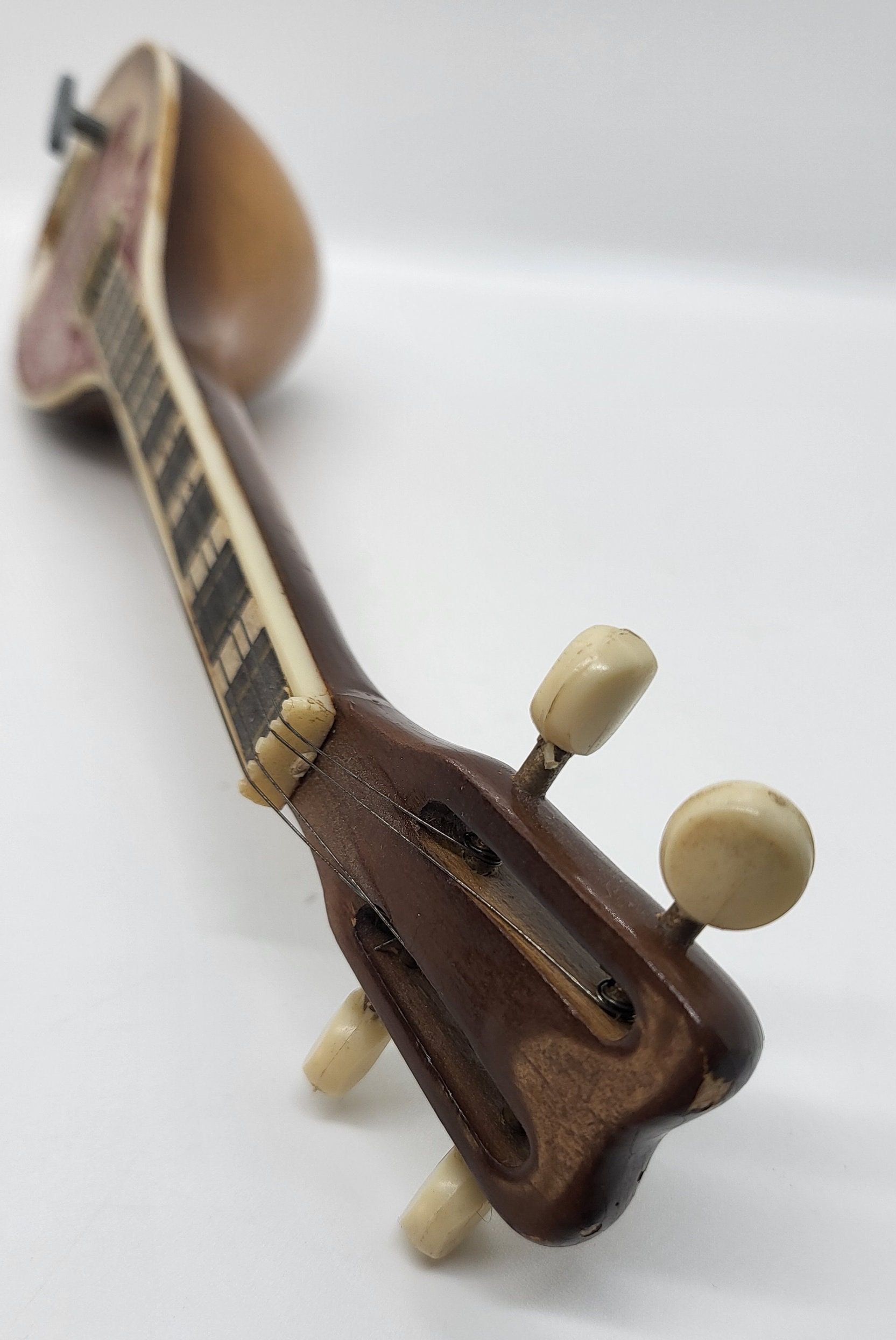 Mini Mandolin Instrument Sturdy Elegant Space Saving Mini Mandolin Model  for Dolls Decoration Wooden Display