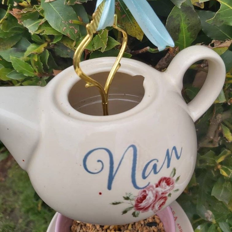 Teacup Bird Feeder Teapot Bird Feeder Choose Nan or Grandma Etsy UK
