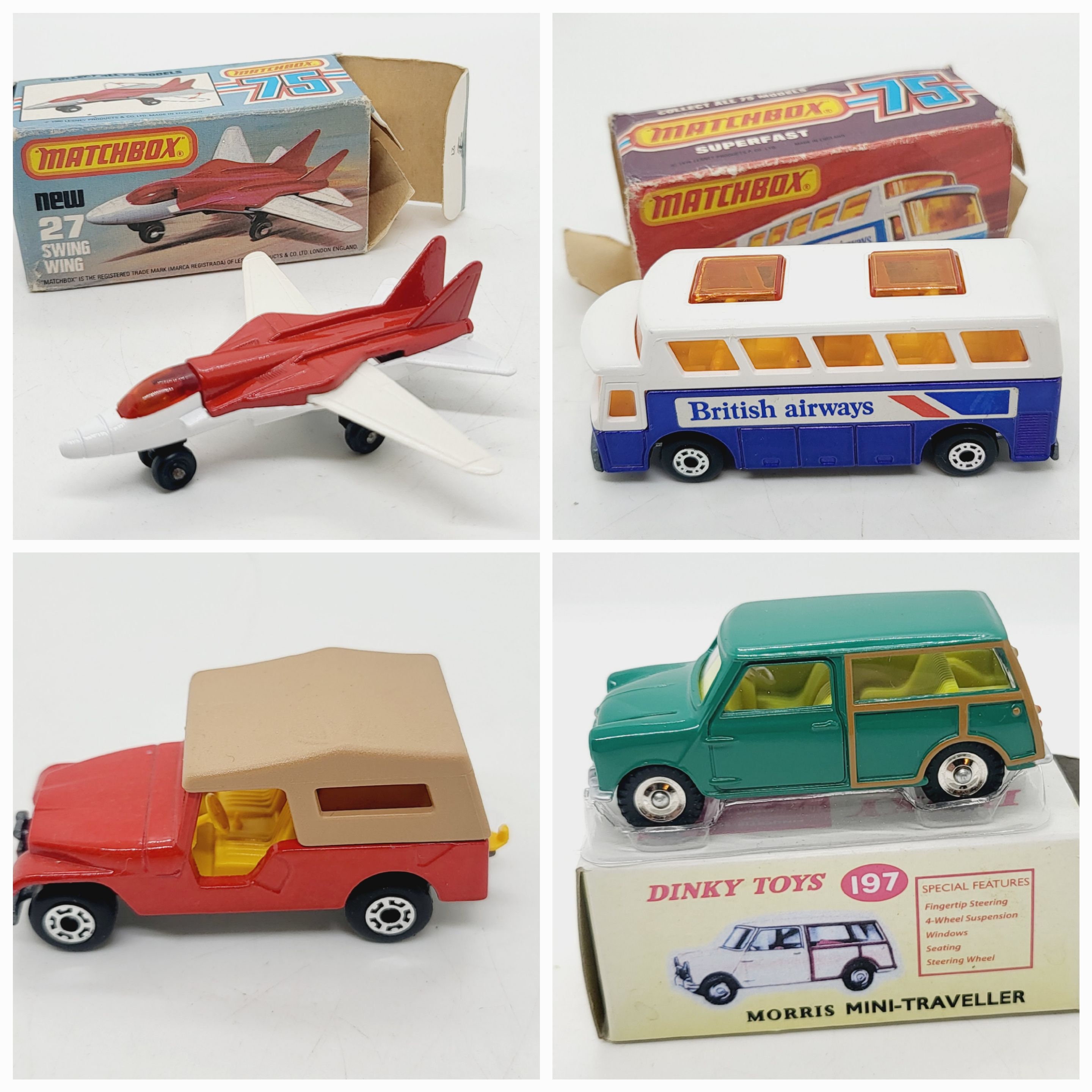 Jouets miniatures Matchbox ou Dinky Swing n 27 autocar n 65 en boite Jeep rouge n 53 ou Morris Mini Traveller objet de collection Etsy France