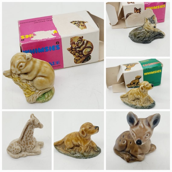 Vintage Wade Whimsies Figurine: Giraffe, Husky, Dolphin, Mouse