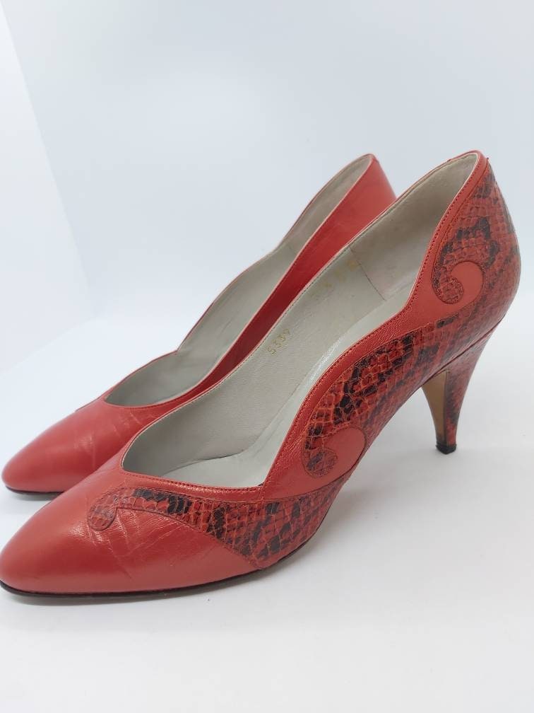 Vintage Italian Red Leather Shoes by 