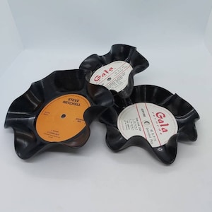 Repurposed Vinyl Record Bowl: Retro Music Decor, Trinket Dish